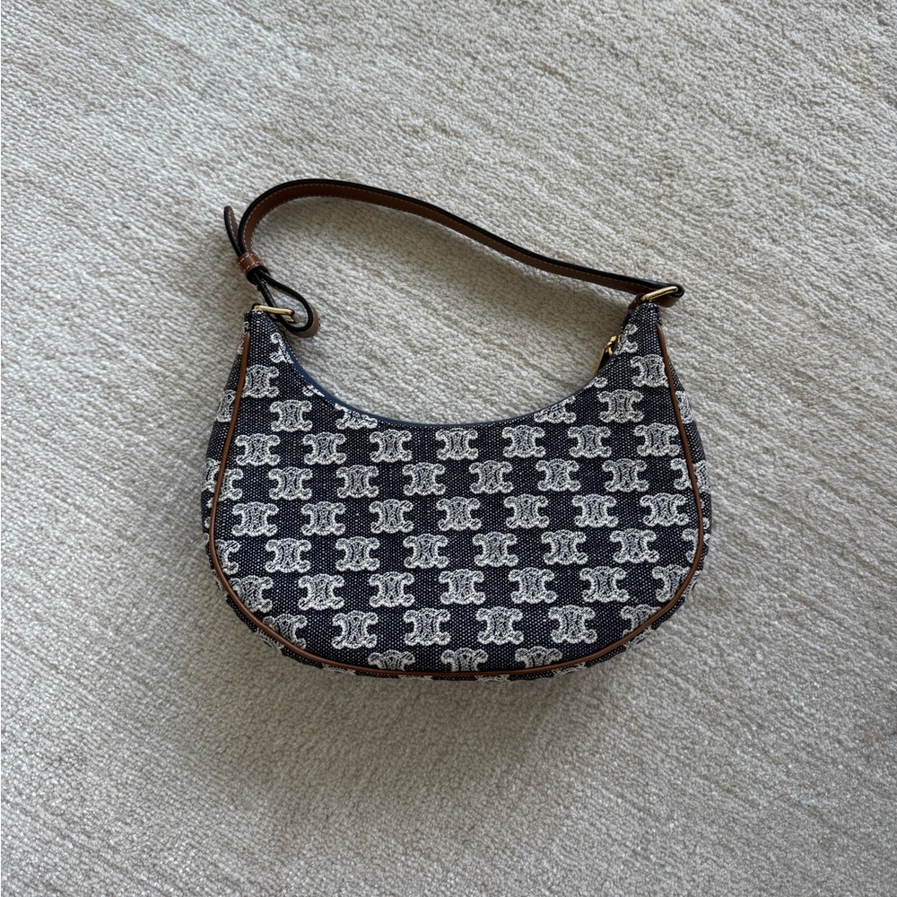 CELINE GHW AVA Shoulder Bag Denim Blue